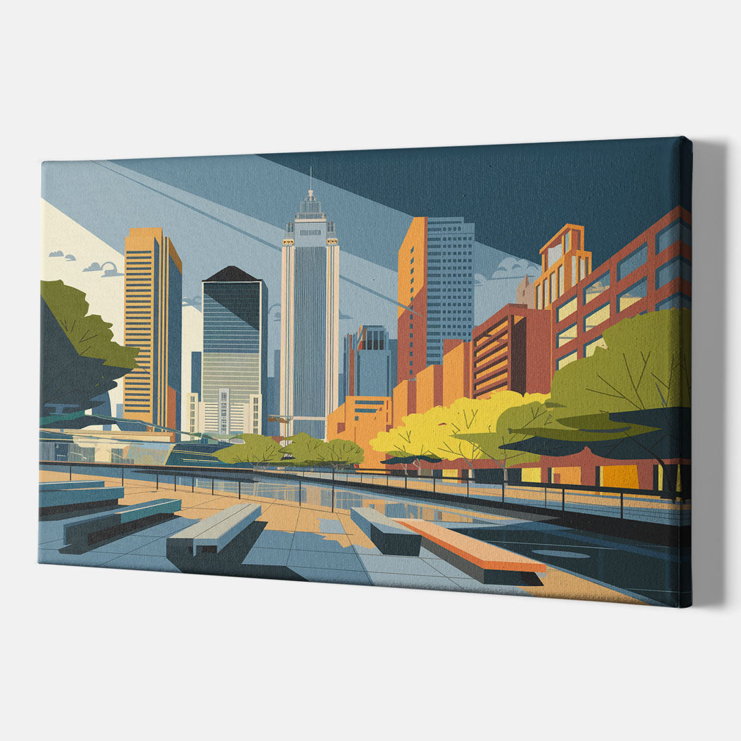 Jersey City Urban Architecture - Canvas Wall Art Indoor