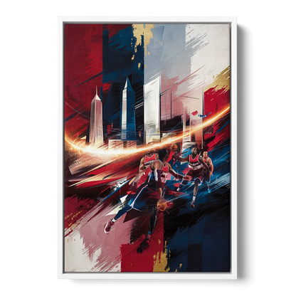 Washington Wizards Basketball - White Frame Canvas