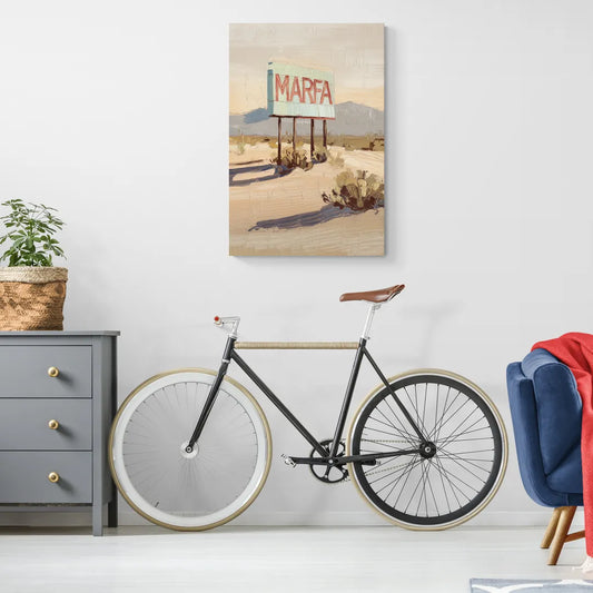 Marfa Iconic Sign - Canvas Wall Art Living Room