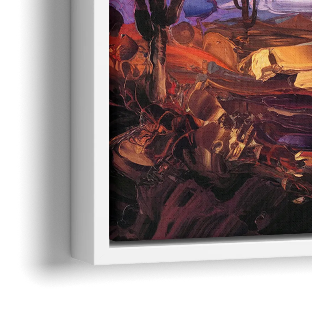 Phoenix City Lights and Skies - Close-Up White Frame Canvas