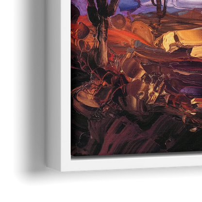 Phoenix City Lights and Skies - Close-Up White Frame Canvas