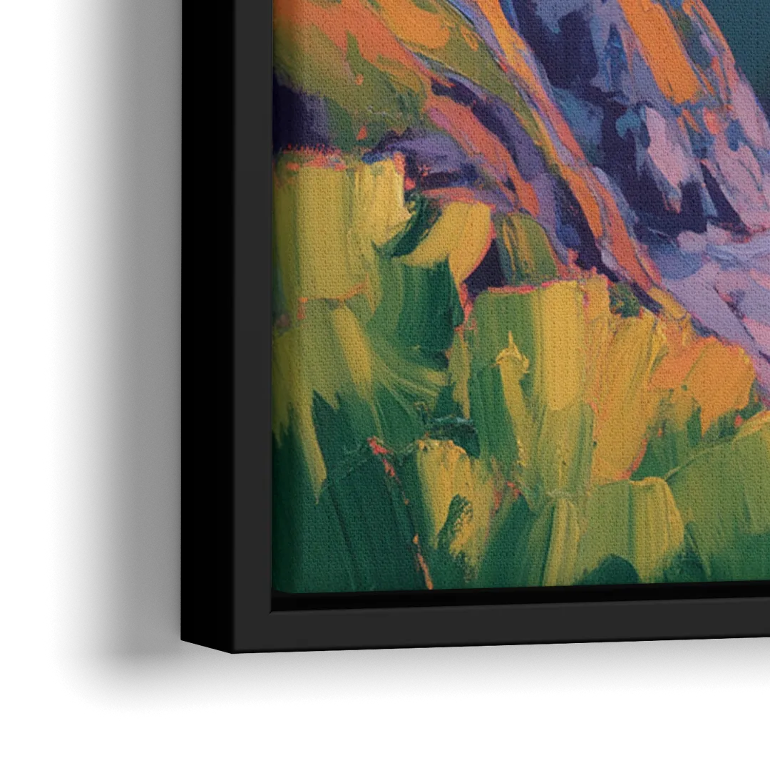 Sunset Over Cape Breton - Close-Up Black Frame Canvas