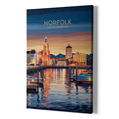 Norfolk Historic Downtown - Canvas Print Art Sides