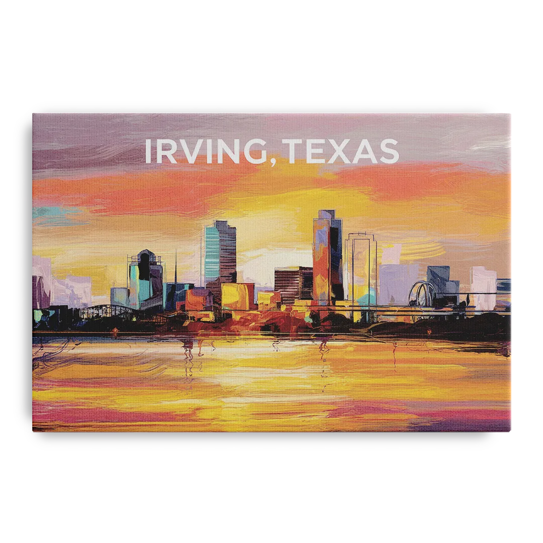 Irving Cityscape Sunset - Canvas Wall Art