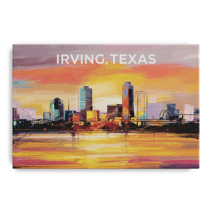 Irving Cityscape Sunset - Canvas Wall Art