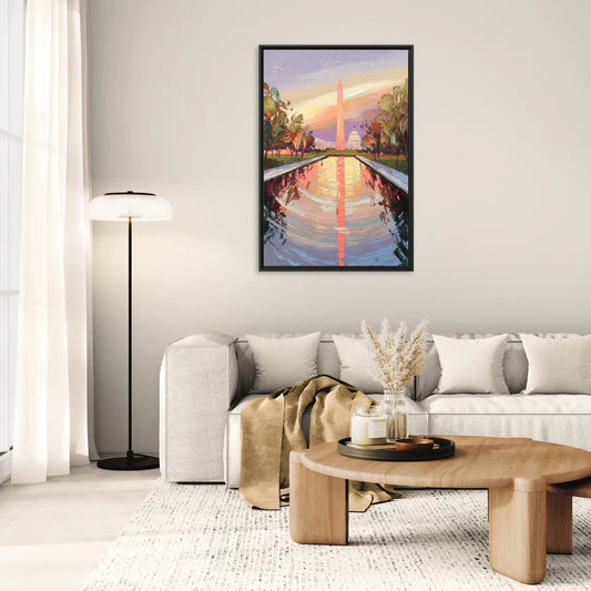 Washington National Mall - Living Room Black Frame Canvas