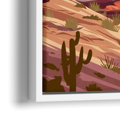 Sedona Majestic Rock Formations - Close-Up White Frame Canvas