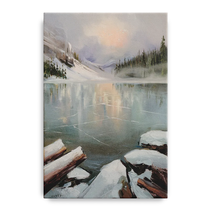 Lake Placid Frozen Lake Beauty - Canvas Wall Art