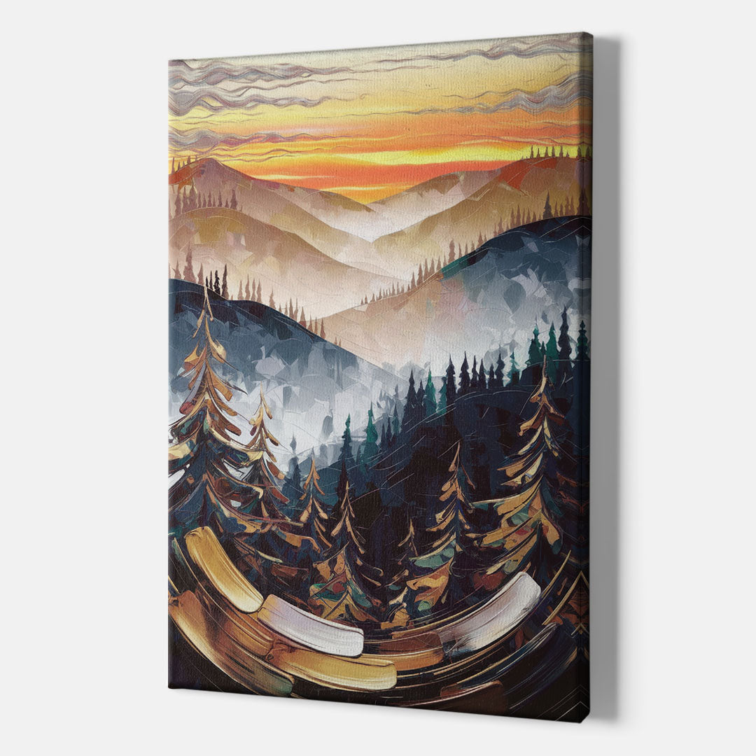 Asheville Blue Ridge Sunset - Canvas Wall Art Indoor