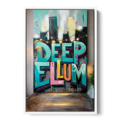 Dallas Deep Ellum Murals - White Frame Canvas