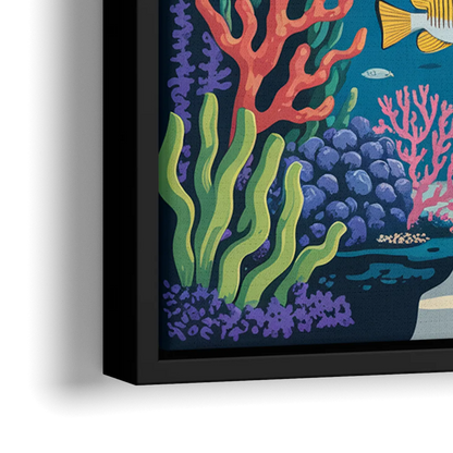 Vancouver Aquarium Life - Close-Up Black Frame Canvas