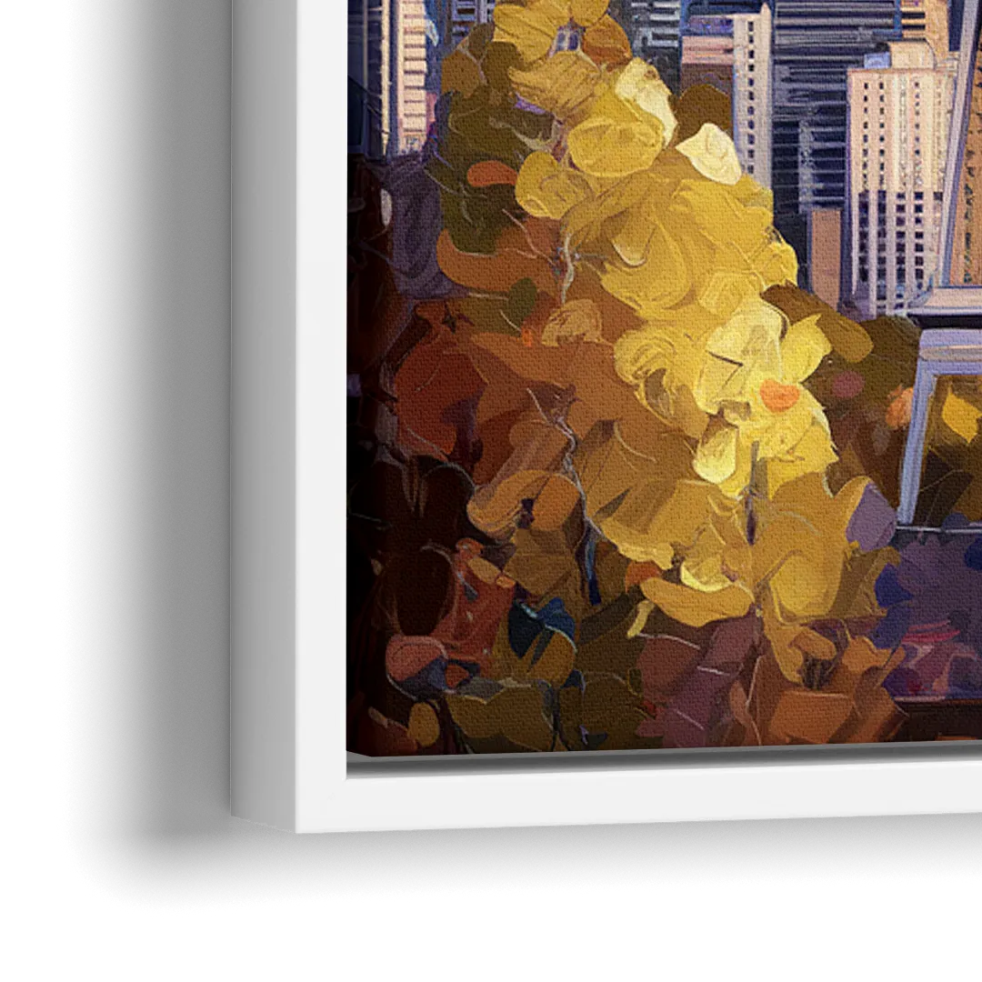 Seattle Iconic Landmarks - Close-Up White Frame Canvas