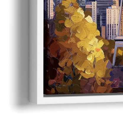 Seattle Iconic Landmarks - Close-Up White Frame Canvas