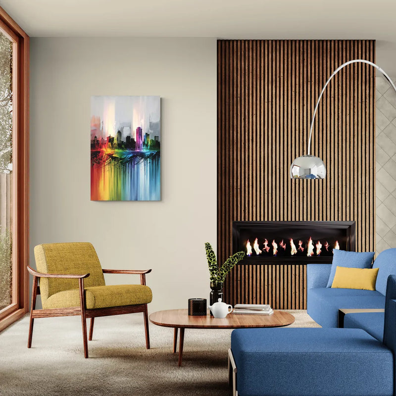 Fayetteville Downtown Skyline - Canvas Wall Art Living Room