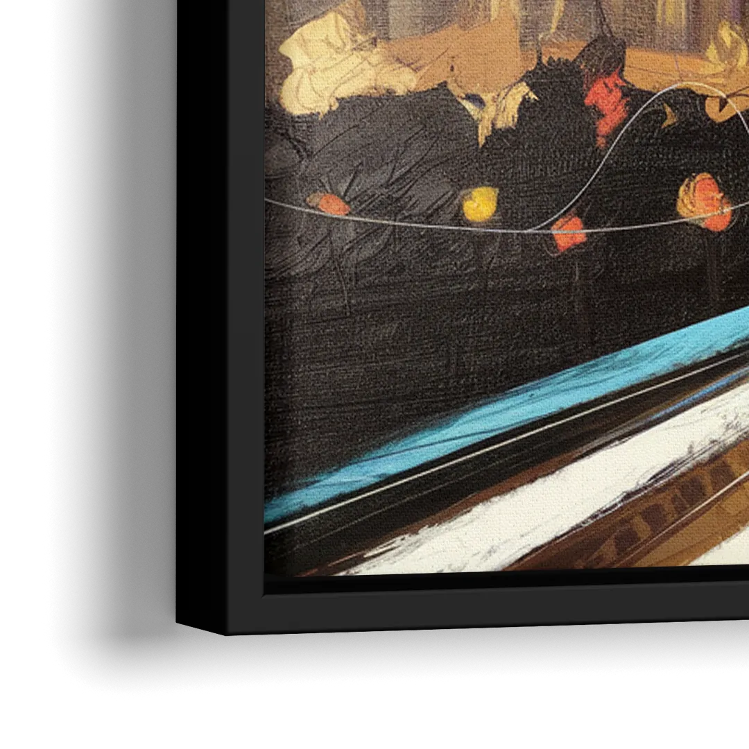 Atlanta Skyline With Georgia Dome - Close-Up Black Frame Canvas