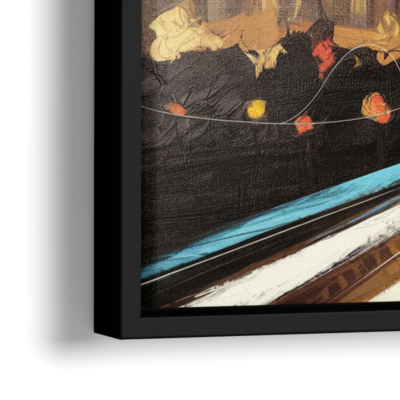 Atlanta Skyline With Georgia Dome - Close-Up Black Frame Canvas