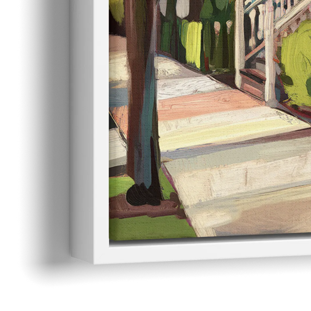 Baton Rouge Garden District Charm - Close-Up White Frame Canvas