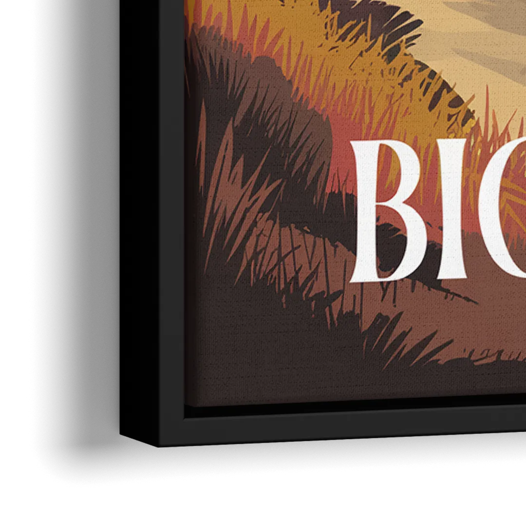 Big Sur Golden Hour - Close-Up Black Frame Canvas
