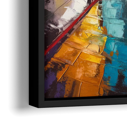 San Jose Vibrant Streets - Close-Up Black Frame Canvas