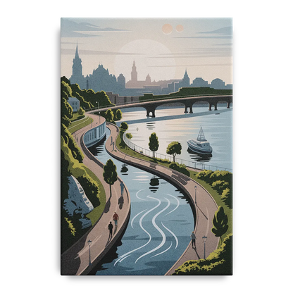Quebec City Scenic Pathway - Canvas Wall Art