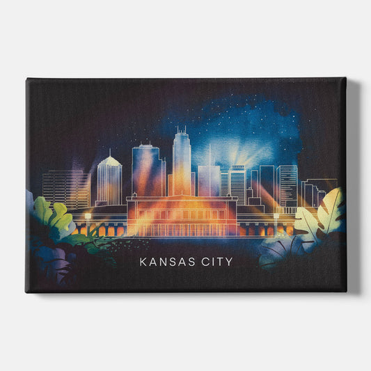 Kansas City Vibrant Downtown - Canvas Wall Art