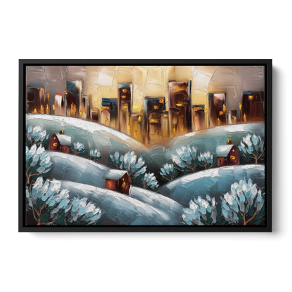 Fort Wayne Winter Wonderland - Black Frame Canvas