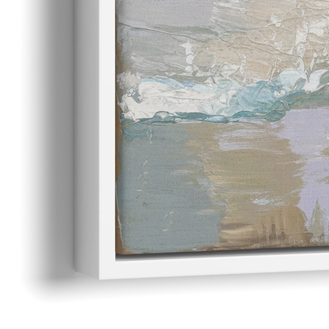 Galveston Seagulls in Flight - Close-Up White Frame Canvas