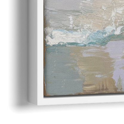 Galveston Seagulls in Flight - Close-Up White Frame Canvas