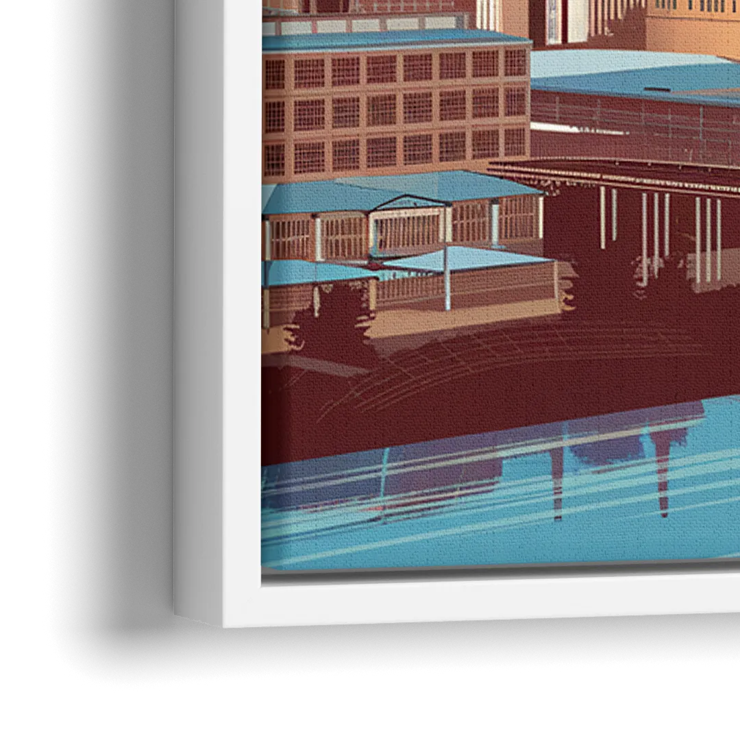 Nashville Historic Landmarks - Close-Up White Frame Canvas