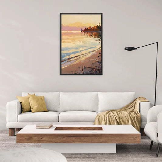 Traverse City Grand Traverse Bay - Living Room Black Frame Canvas
