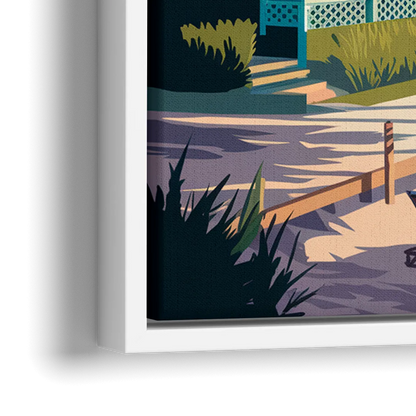 Key West Florida Coastline - Close-Up White Frame Canvas