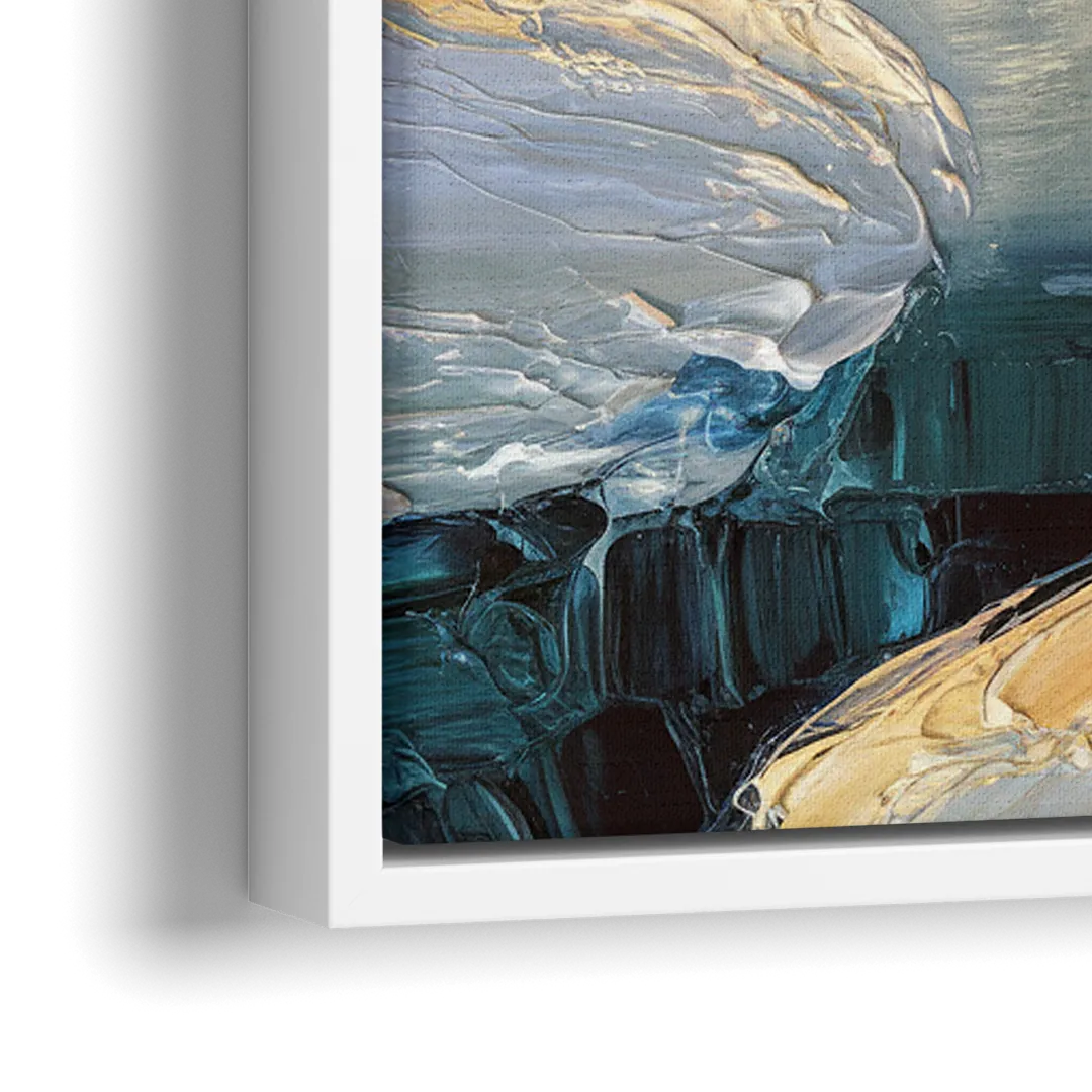 Anchorage Midnight Sun - Close-Up White Frame Canvas
