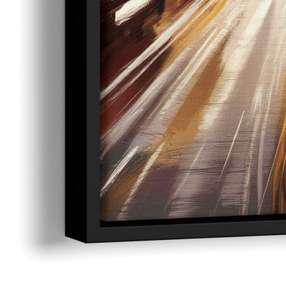 Atlanta Cityscape at Night - Close-Up Black Frame Canvas