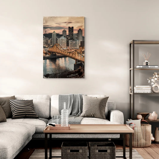 Pittsburgh Historic Landmarks - Canvas Wall Art Living Room