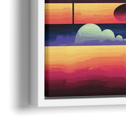 Lubbock Vibrant Cityscape - Close-Up White Frame Canvas