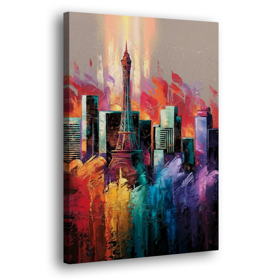 Las Vegas City Skyline - Canvas Print Art Sides