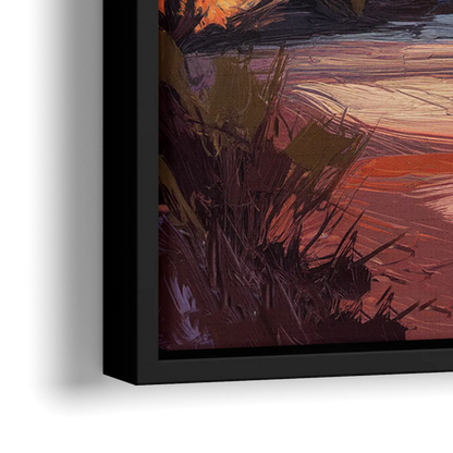 Sedona Evening Sky Glow - Close-Up Black Frame Canvas