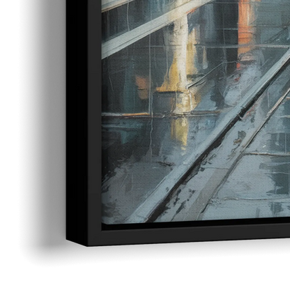 Vancouver Rainy Day - Close-Up Black Frame Canvas