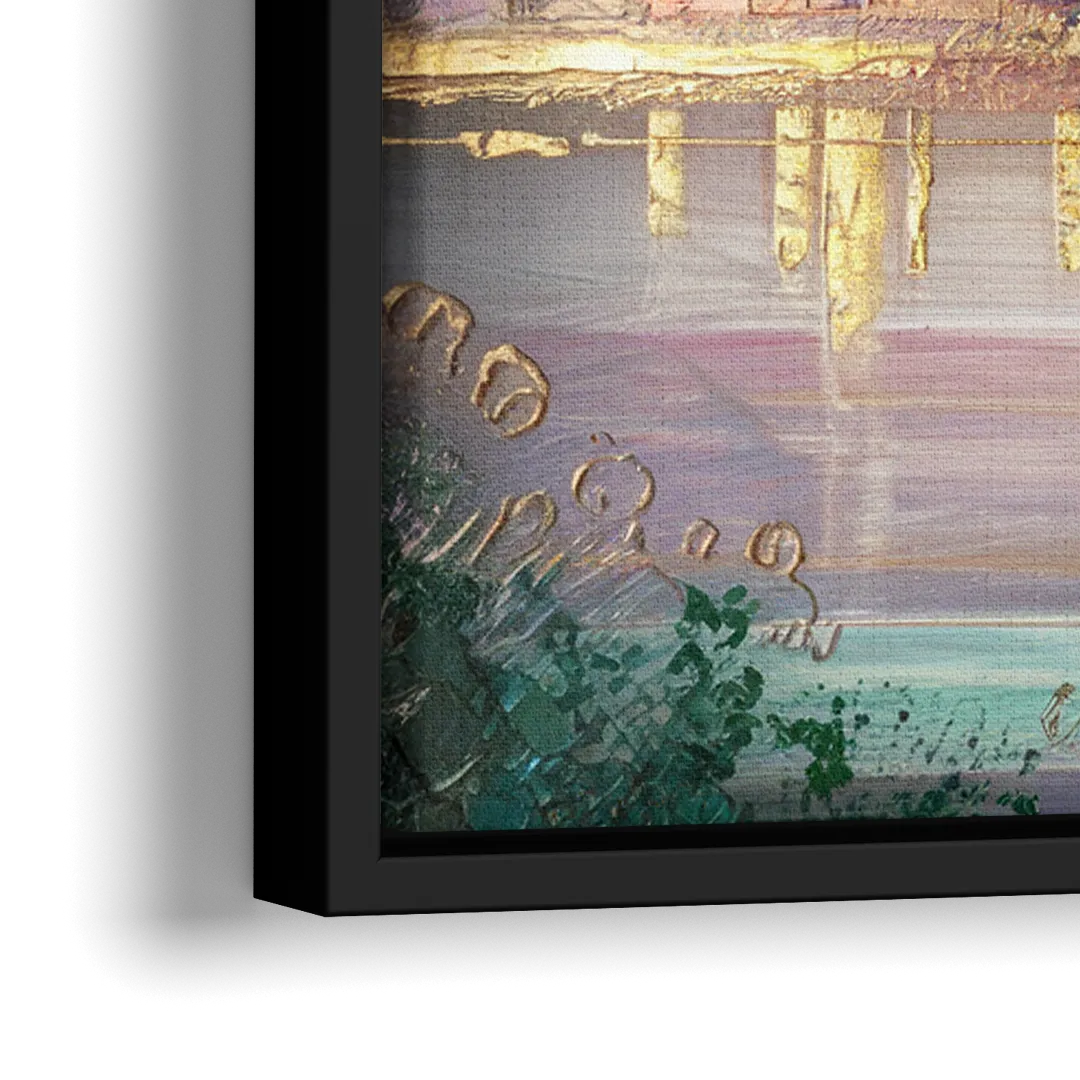 New York City Downtown Skyline - Close-Up Black Frame Canvas