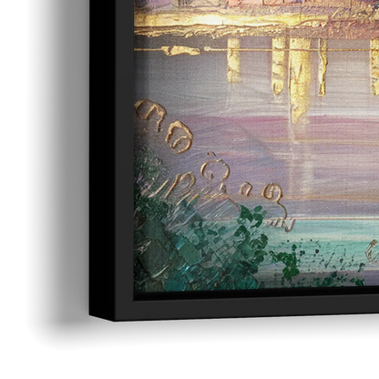 New York City Downtown Skyline - Close-Up Black Frame Canvas