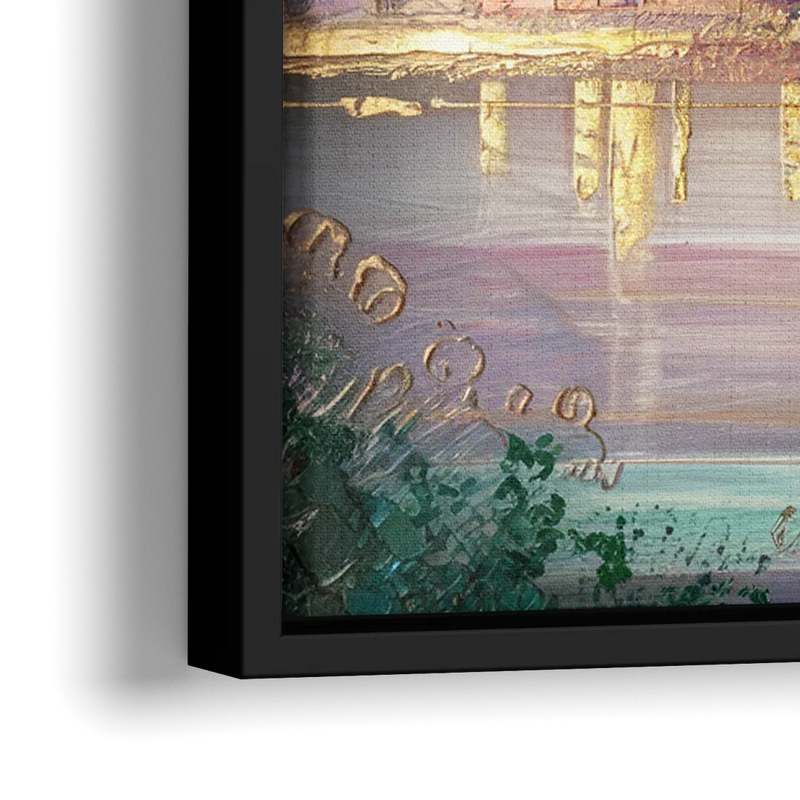 New York City Downtown Skyline - Close-Up Black Frame Canvas