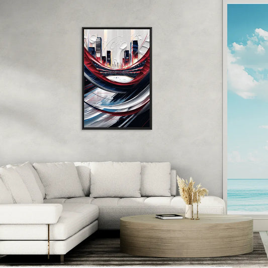 Washington Capitals Hockey - Living Room Black Frame Canvas