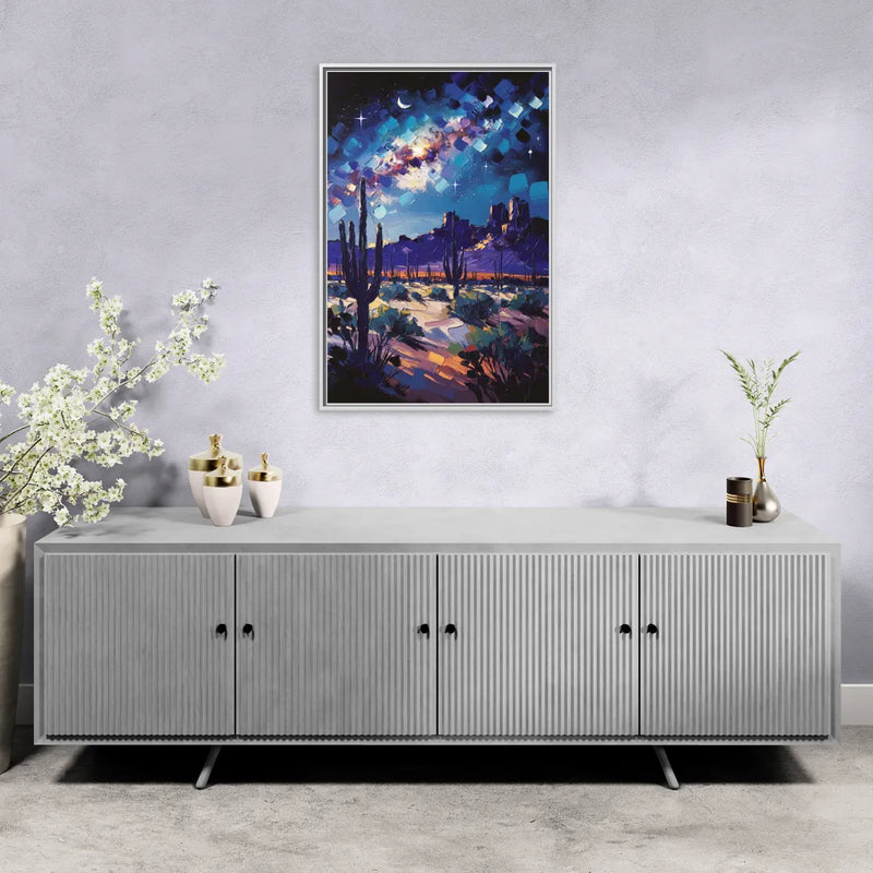 Chandler Desert Night Sky - Living Room White Frame Canvas