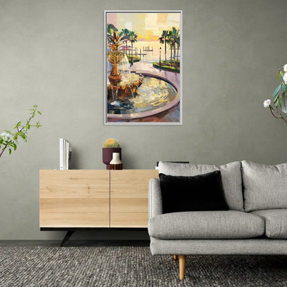 Charleston Waterfront Park - Living Room White Frame Canvas