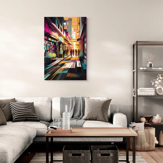 Garland Vibrant Streets - Canvas Wall Art Living Room