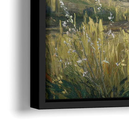 Lubbock Prairie Landscape - Close-Up Black Frame Canvas
