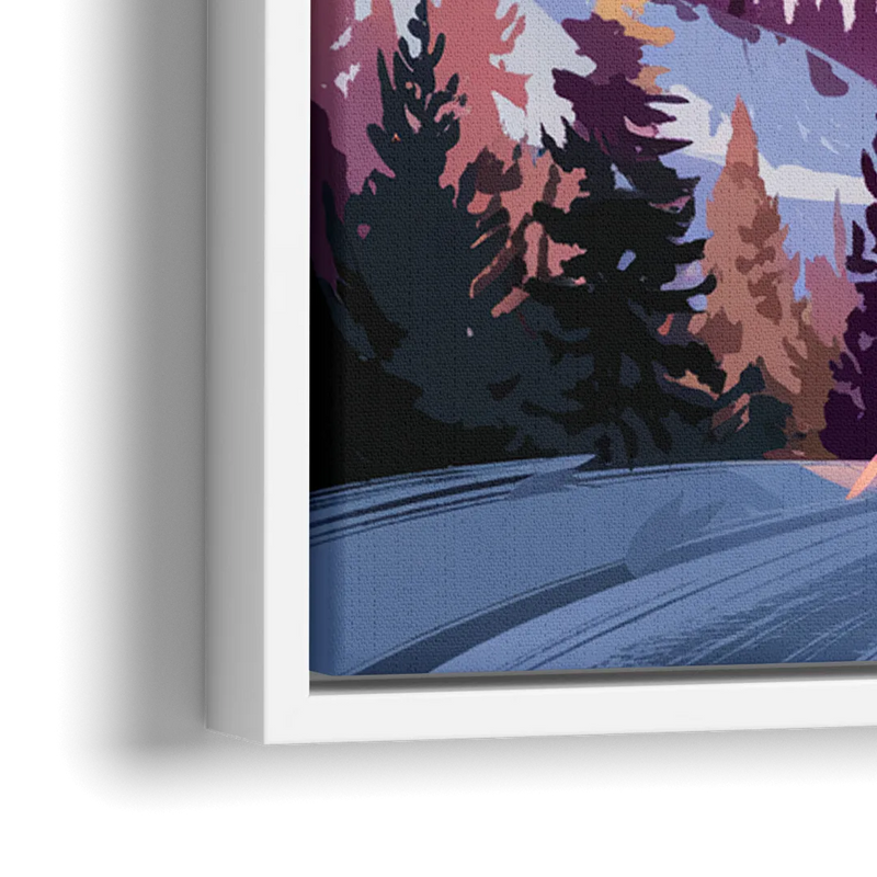 Breckenridge Snowy Peaks - Close-Up White Frame Canvas
