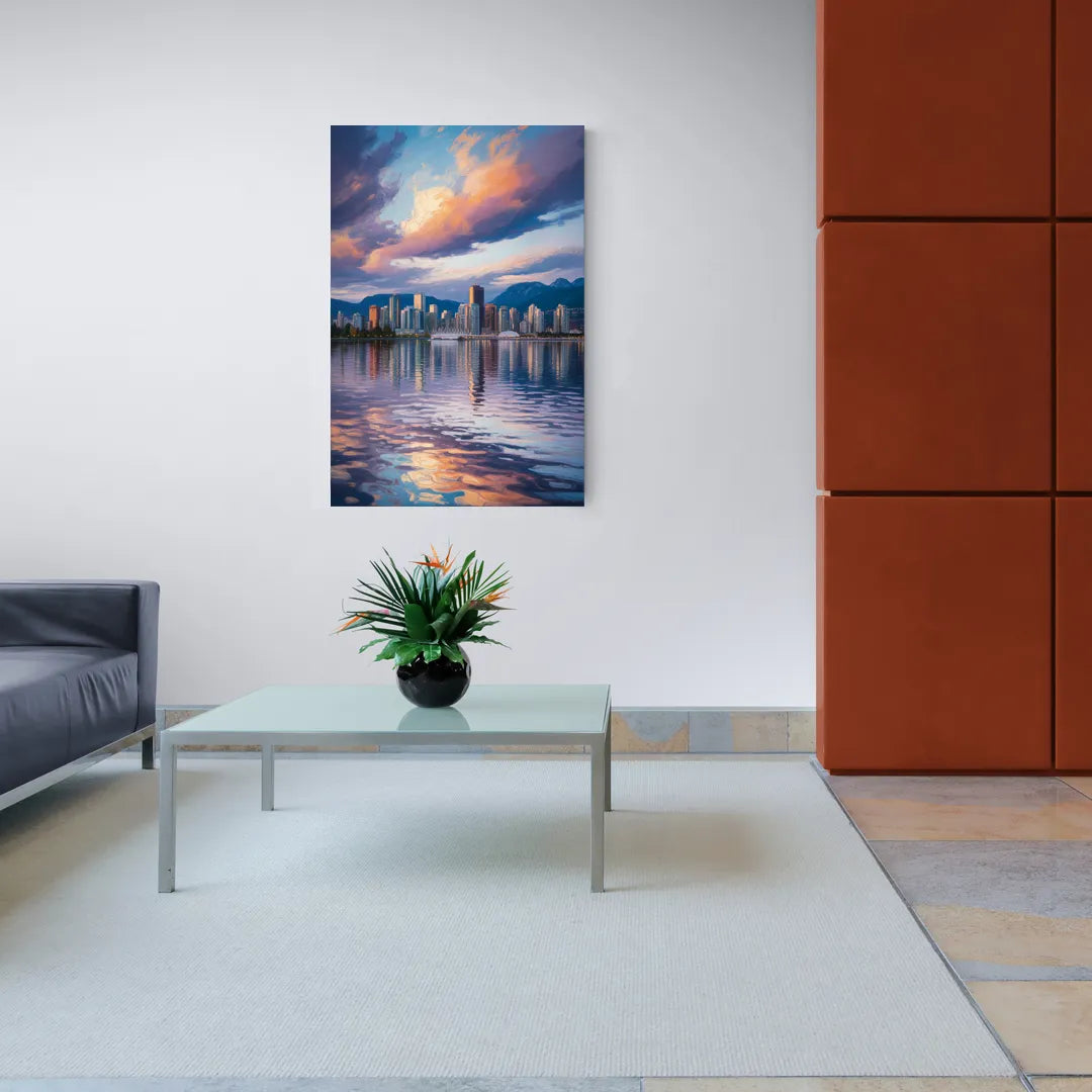 Vancouver Cityscape - Canvas Wall Art Living Room