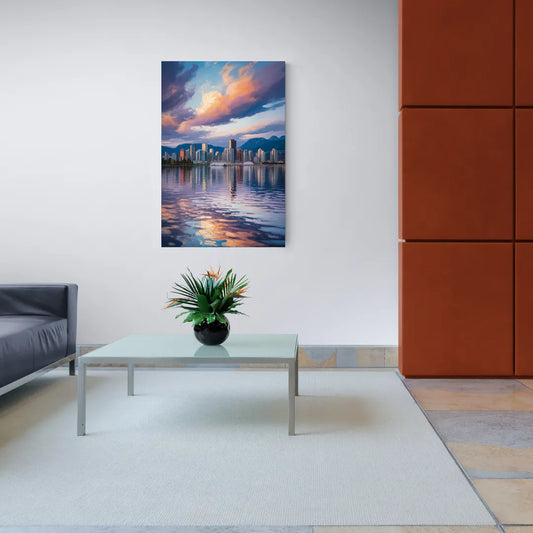 Vancouver Cityscape - Canvas Wall Art Living Room