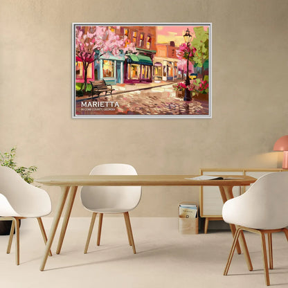 Marietta Cobb County Scenes - Living Room White Frame Canvas